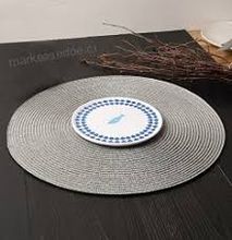 Table Mats Round Grey